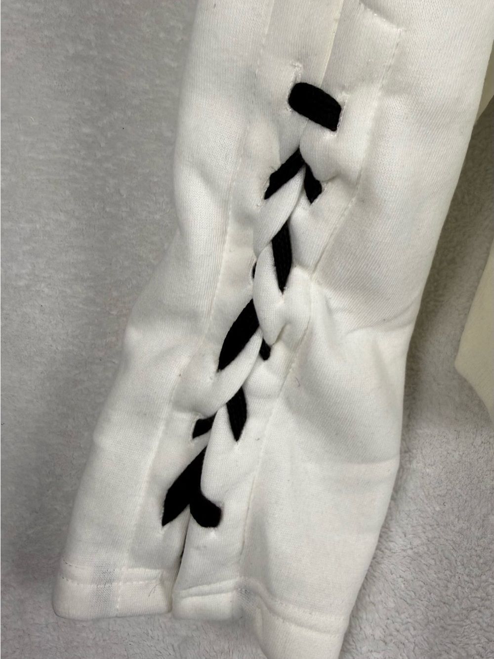 Love, Love, Love White Zip-Up Hoodie Shoe String sleeves - Size 3X NWOT - Picture 4 of 7